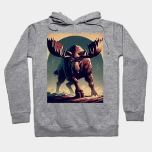 angry moose vintage poster Hoodie